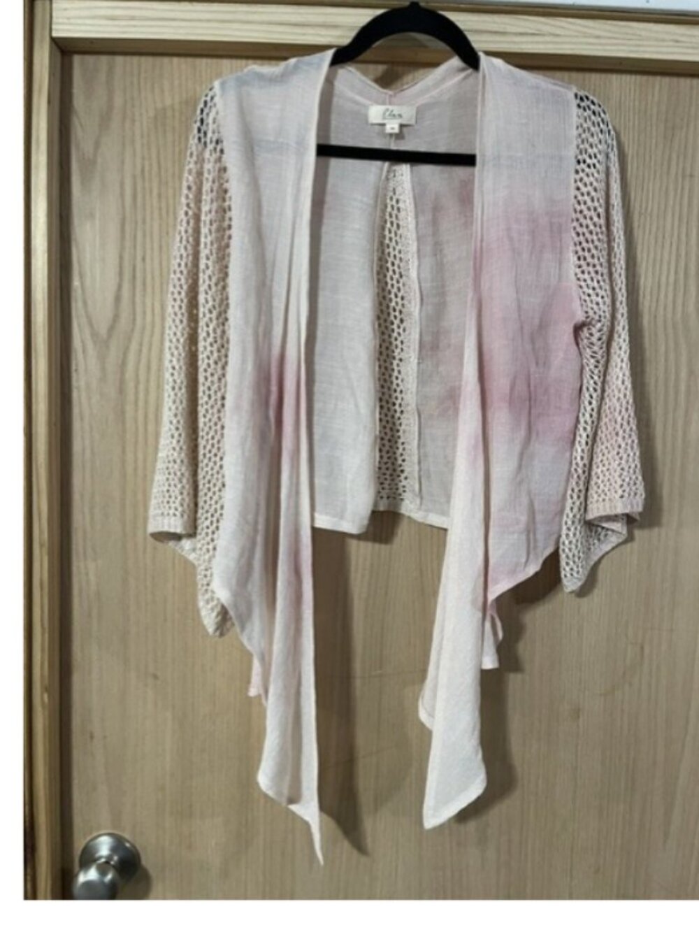 Elan flyaway lightweight, open-front cardigan sz M